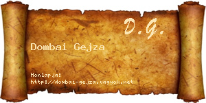 Dombai Gejza névjegykártya